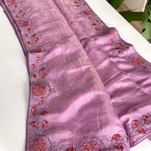 SILK EMBROIDERY SAREE - Picture 13 of 14